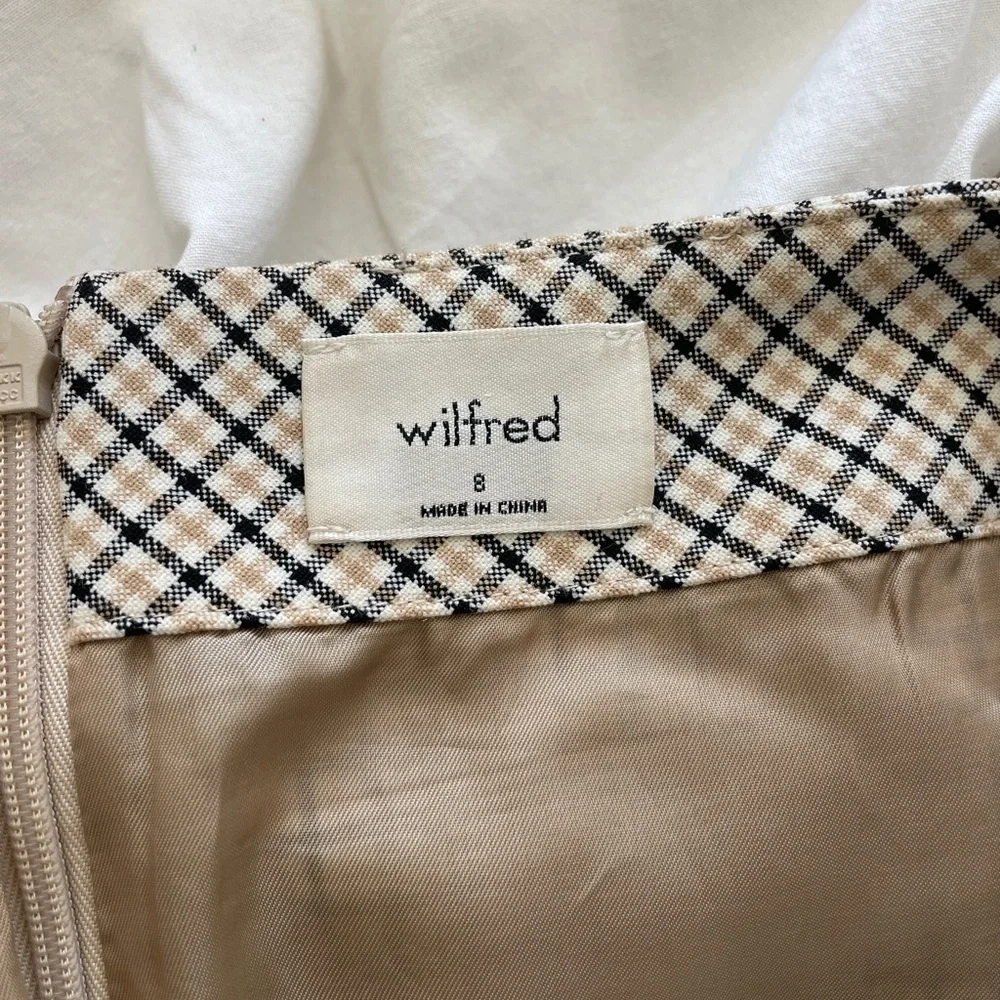 Wilfred Renee Skirt Women 8 Plaid Beige Mini Classiccore Academia Preppy - Picture 4 of 6